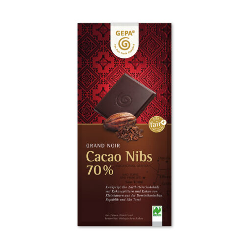 【GEPA】 グランノワール ビオ カカオニブダークチョコレート 100g
