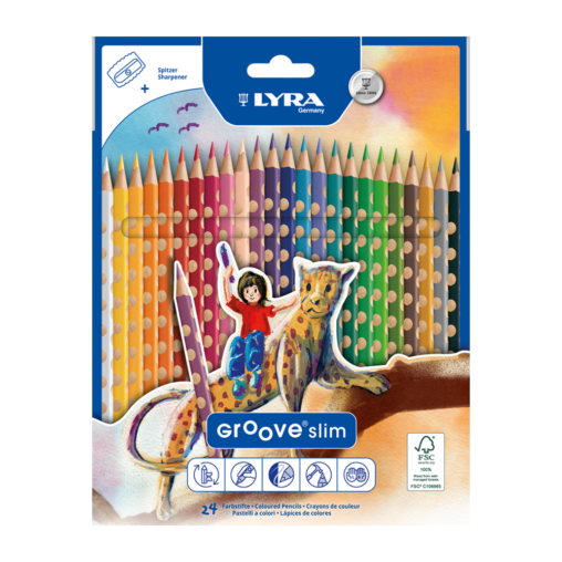 【LYRA】 グルーヴスリム シャープナー付 24色セット 24色入り　シャープナー×1