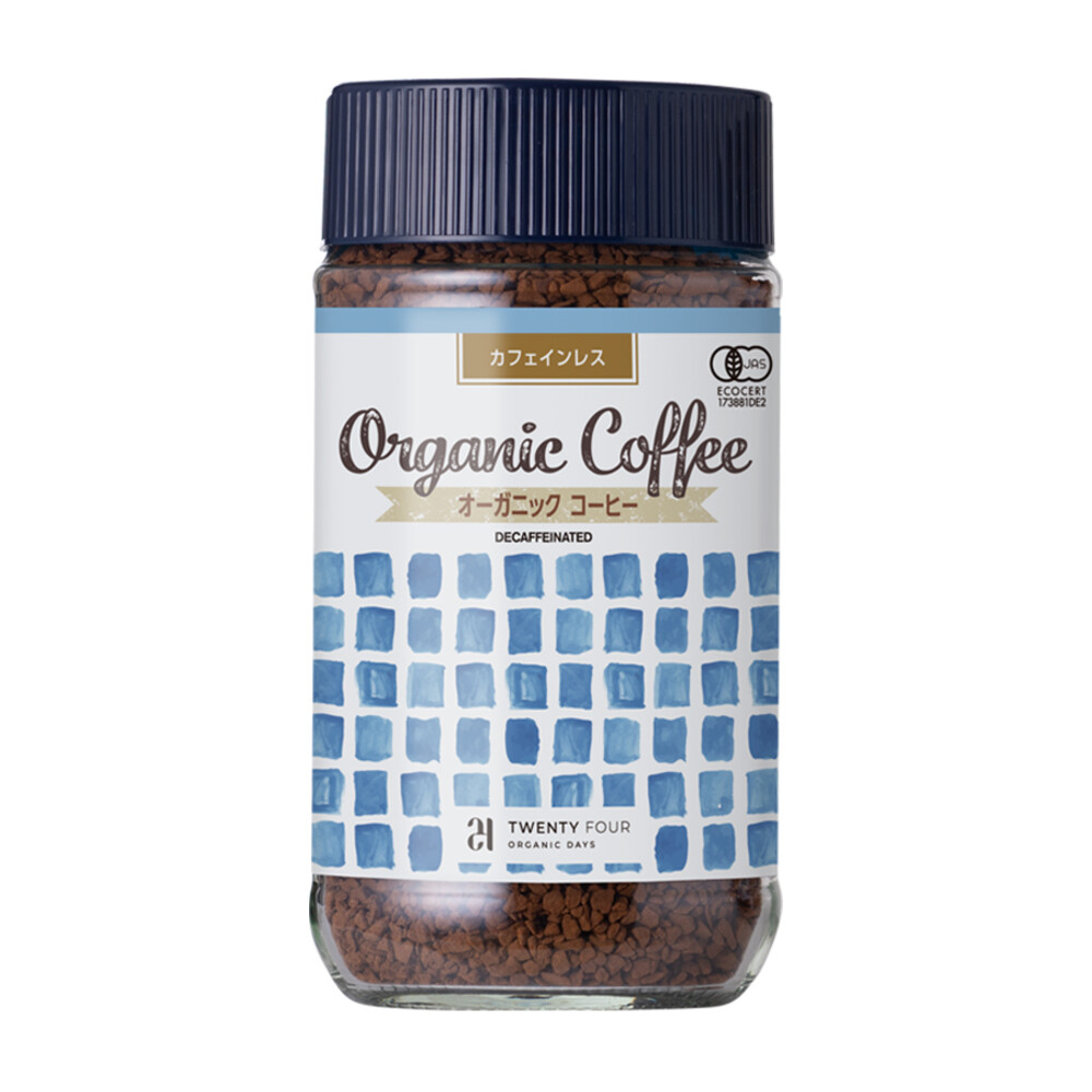 【24 ORGANIC DAYS】 オーガニック インスタントコーヒー カフェインレス 100g