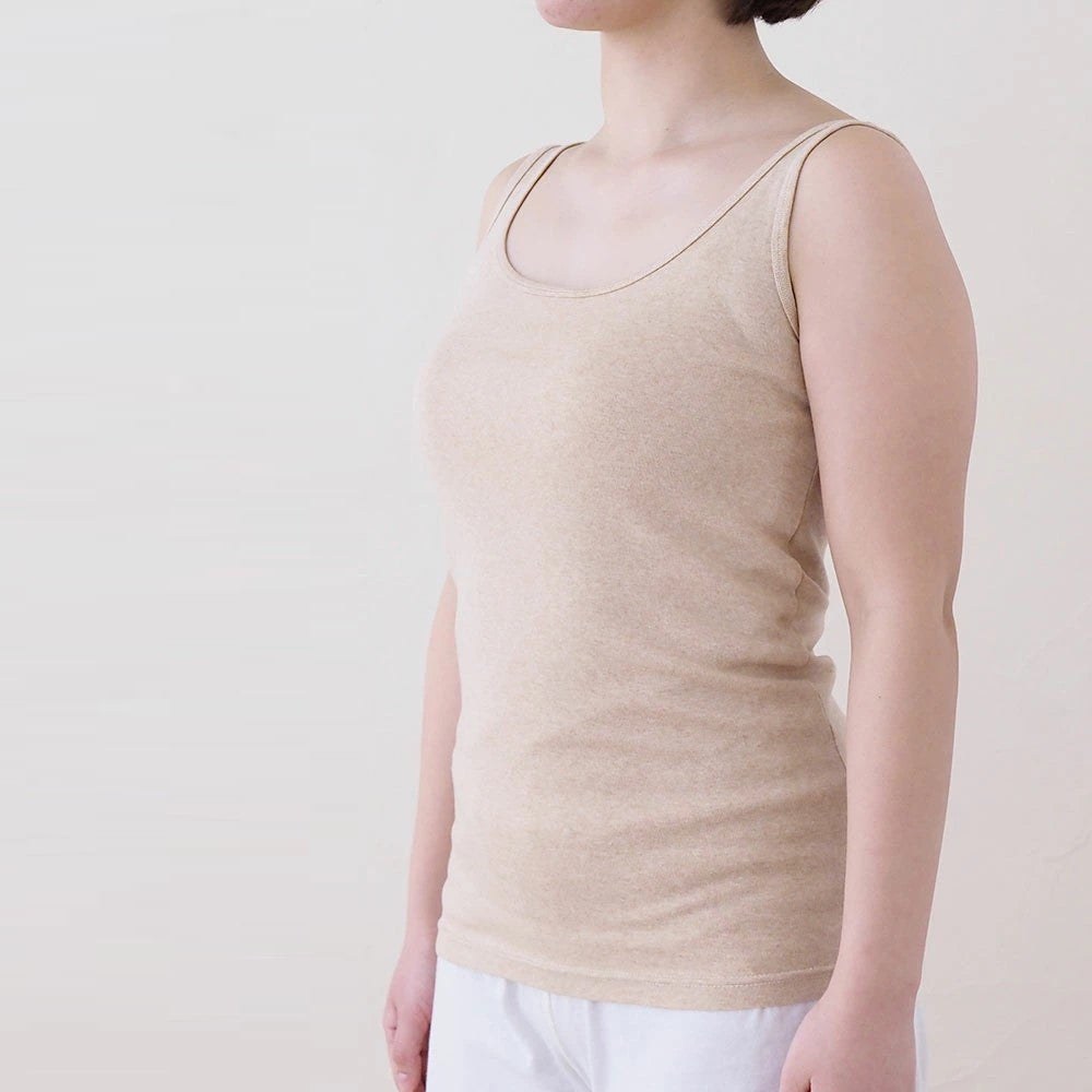 【メイド・イン・アース Made in Earth】ノースリーブインナー【フライス/茶】