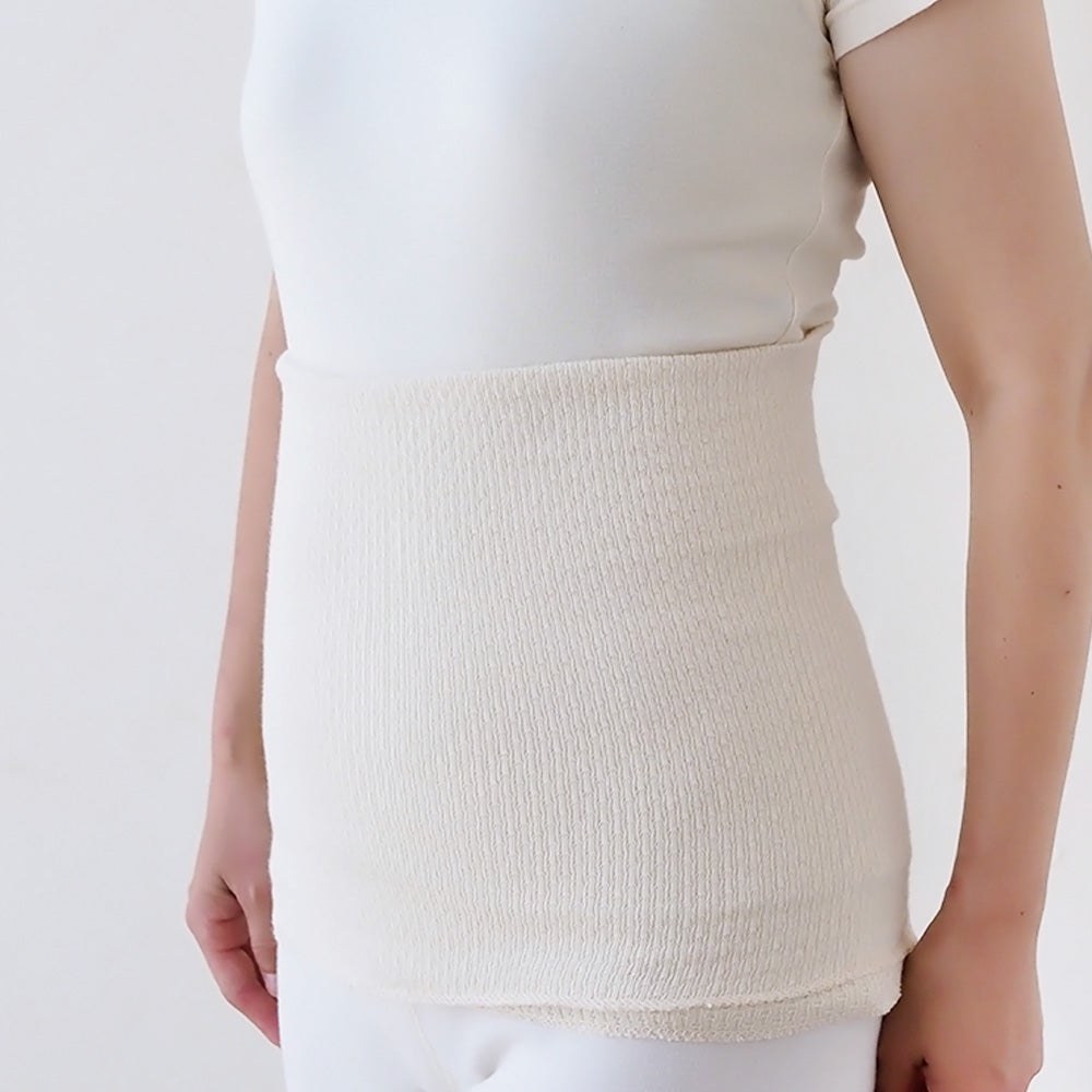 【メイド・イン・アース Made in Earth】タック編み 腹まき【二重タイプ】【きなり】
