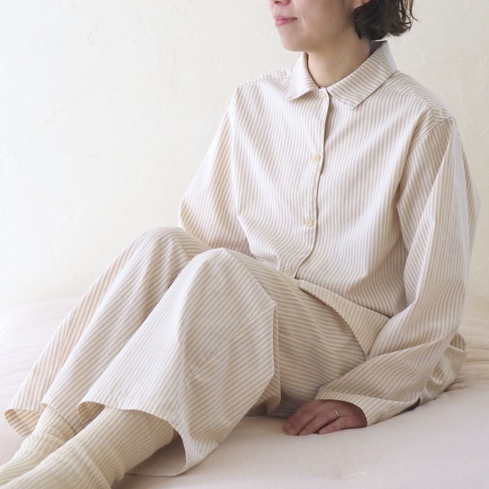 【メイド・イン・アース Made in Earth】やわらか平織りストライプパジャマ