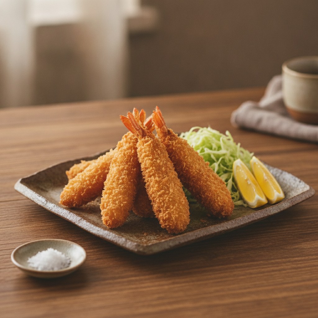 米粉でつくった天然エビのフライ