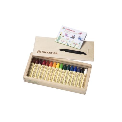 【STOCKMAR】 みつろうスティッククレヨン 16色木箱 16色入り