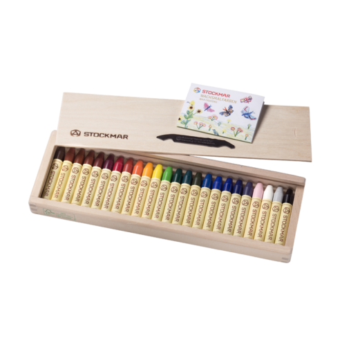 【STOCKMAR】 みつろうスティッククレヨン 24色木箱 24色入り