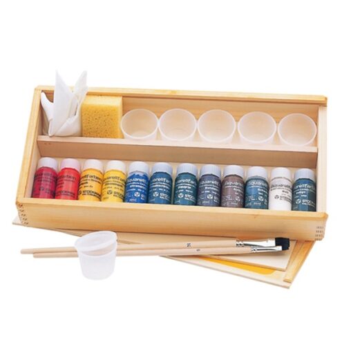 【STOCKMAR】 水彩絵の具 お絵かきセット木箱入り 12色入り