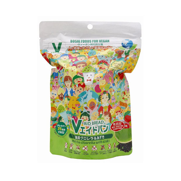 東京ファインフーズ  Vエイド保存パン 抹茶クロレラ&あずき 1個