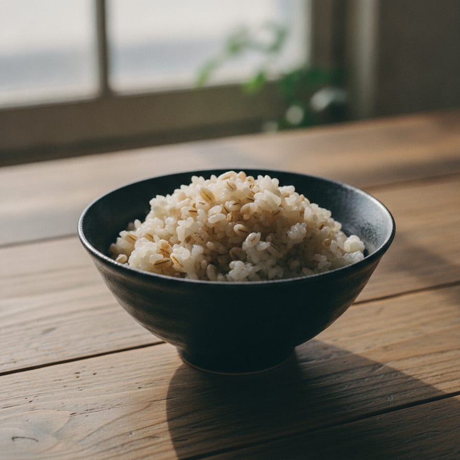 胚芽押麦で、10分の麦ご飯