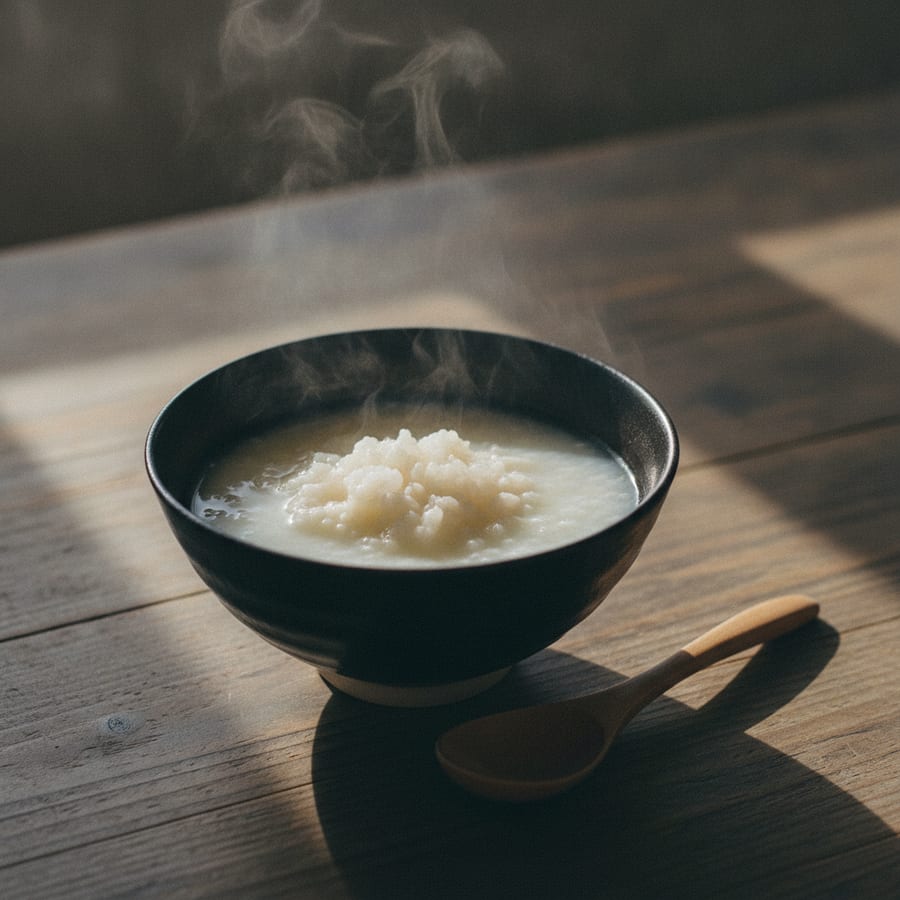鶴巻さんの「白米がゆ」で、3分の白米がゆ