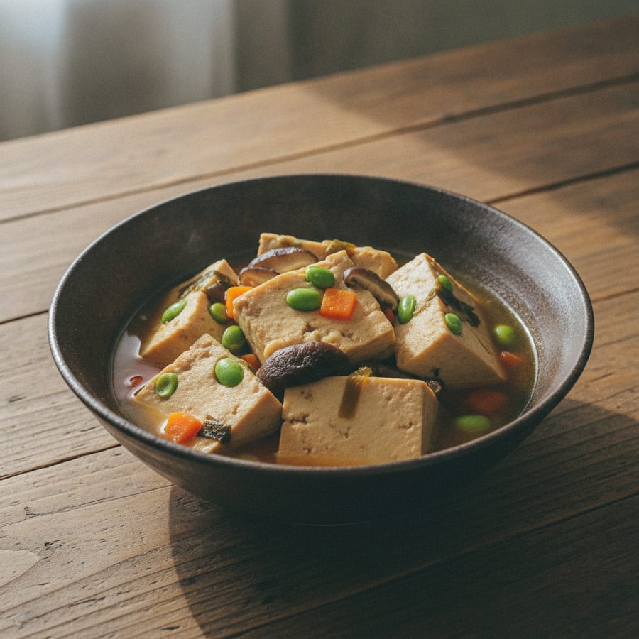 三之助こんこん・しのだ豆腐で、5分の煮浸し