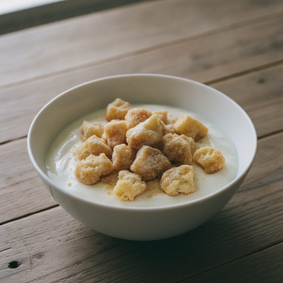 牛乳かりんとうで、3分のかりんとうヨーグルト