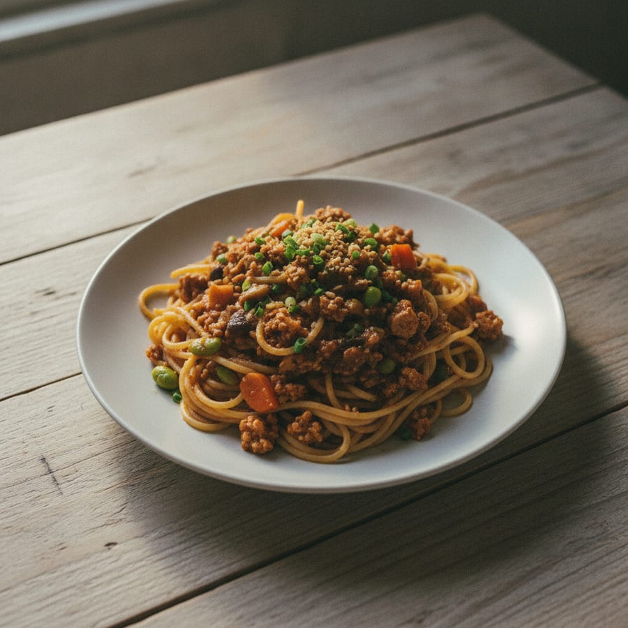 ベジタブルボロネーゼソースで、10分のボロネーゼパスタ