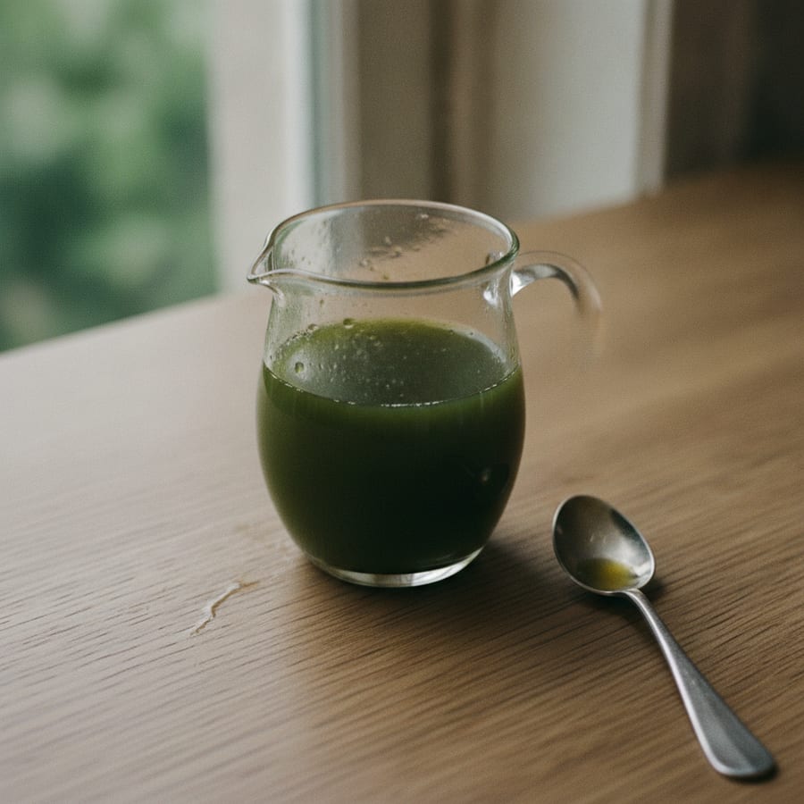 熊本・アンナプルナ農園「自然緑茶」で、3分の緑茶シロップ