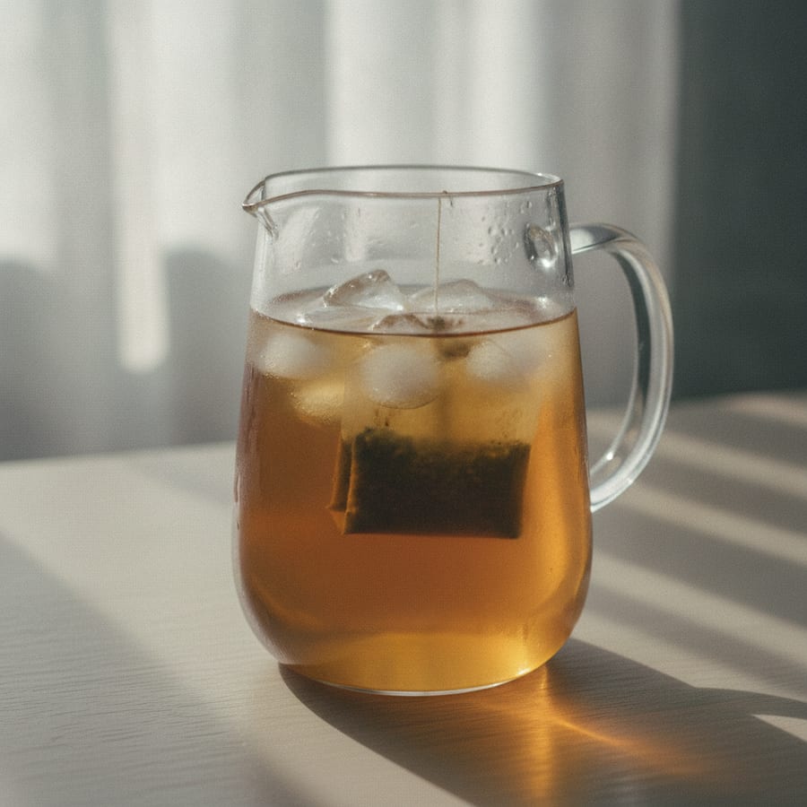 出雲産むぎ茶ティーバッグで、3分の水出し麦茶