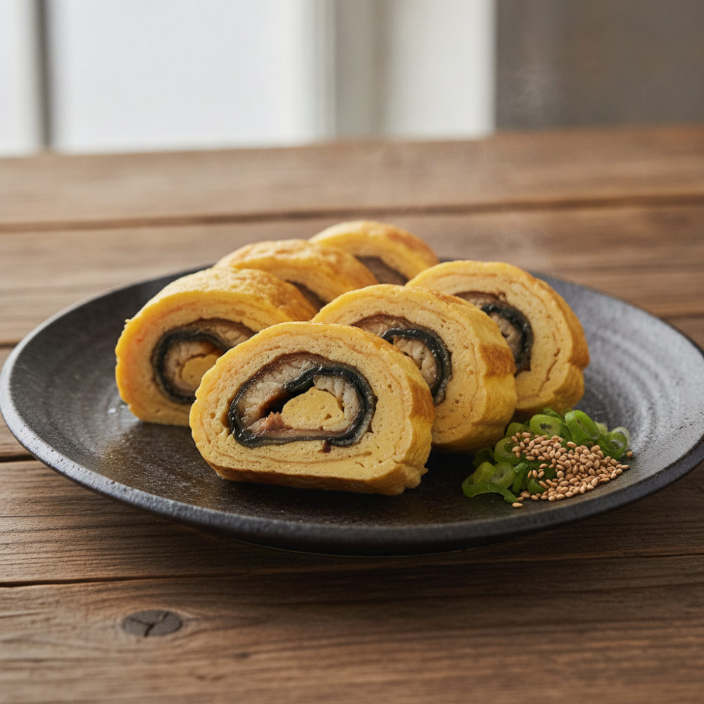 うなぎ蒲焼で、5分のう巻き卵
