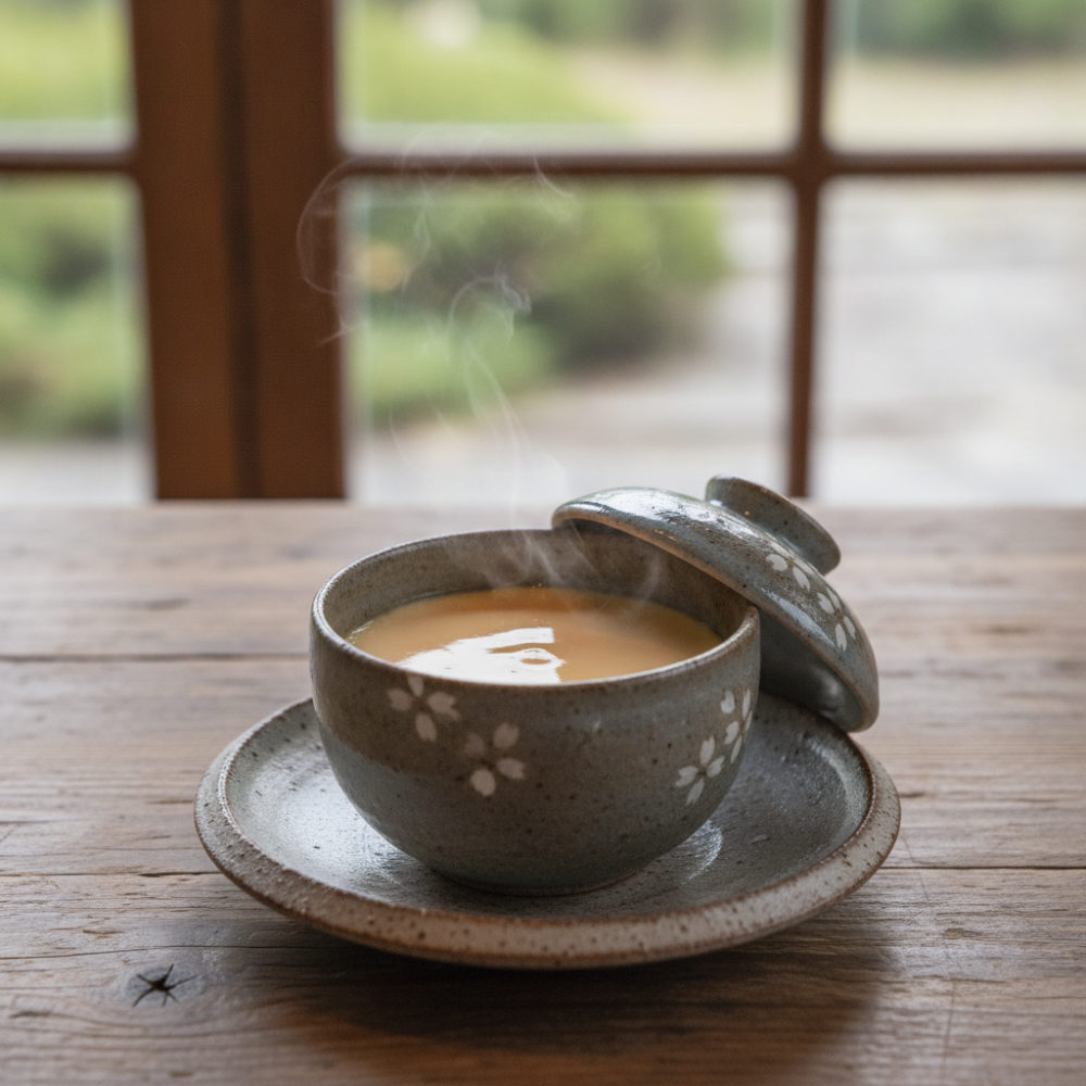 昆布だしで、5分の茶碗蒸し