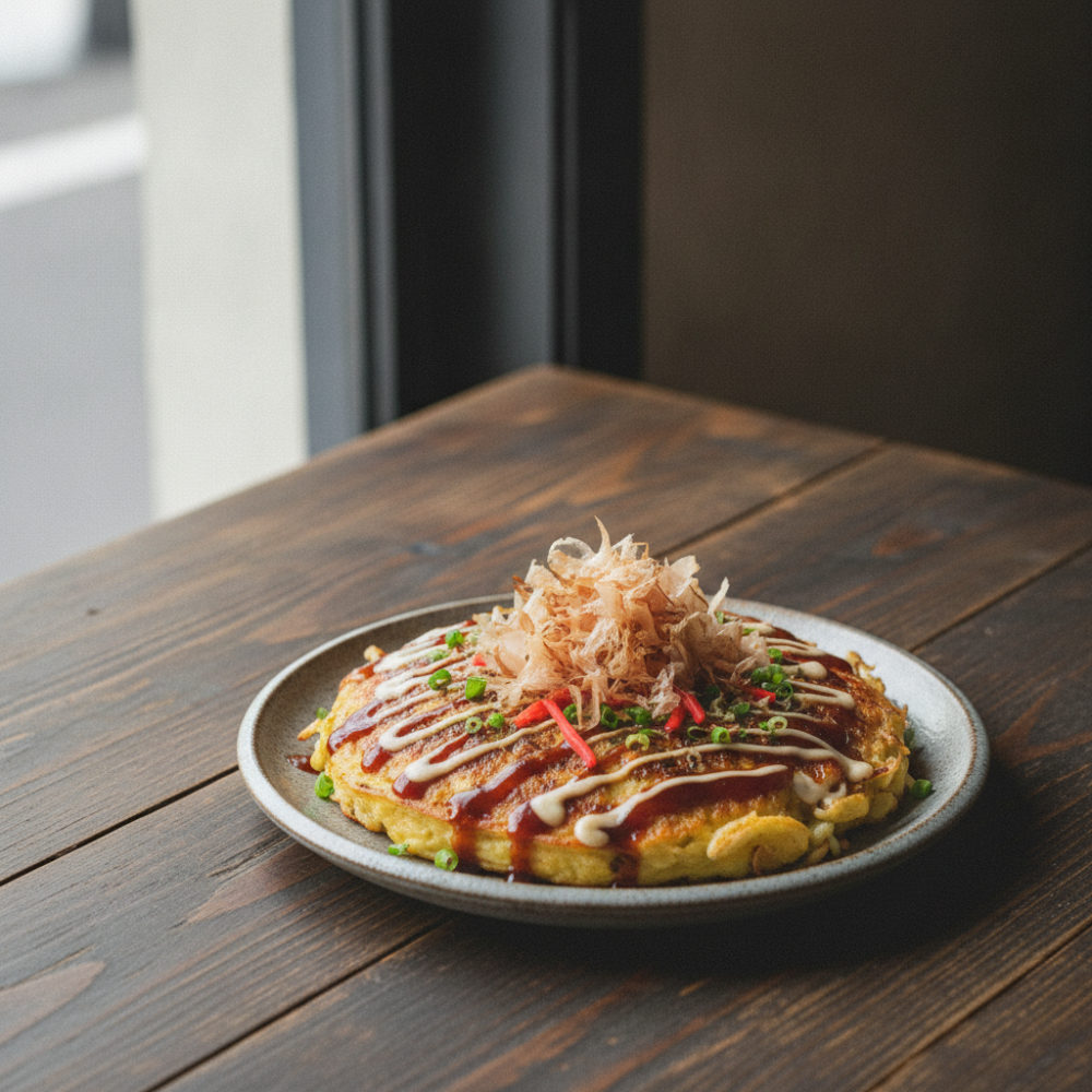 小麦粉で、10分のお好み焼き