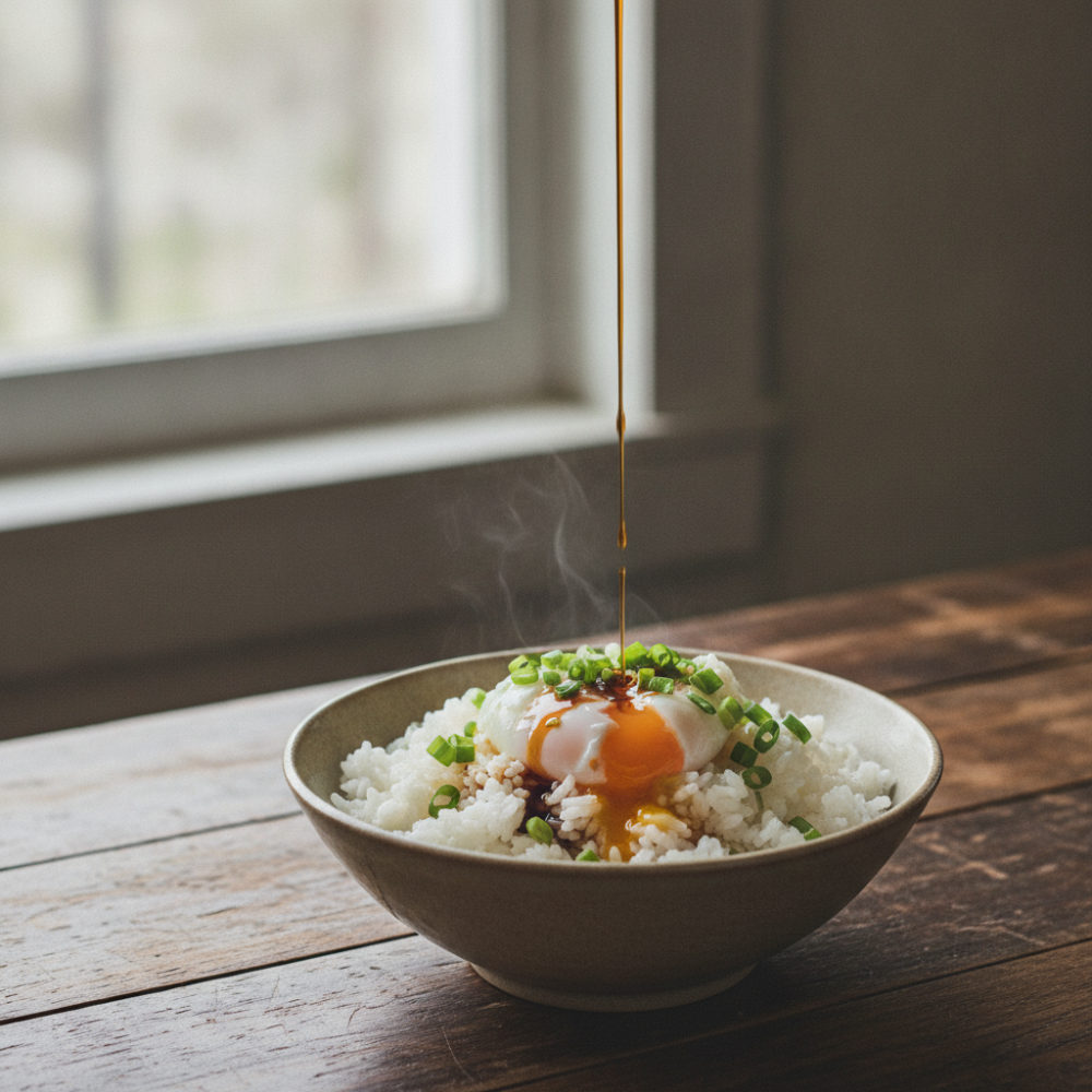 卵で、10分のとろとろ卵かけご飯