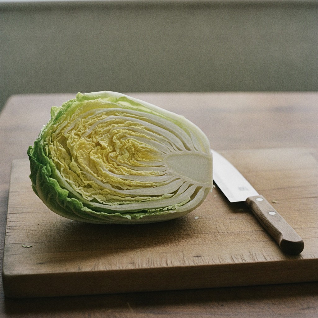 半分に切った白菜の断面
