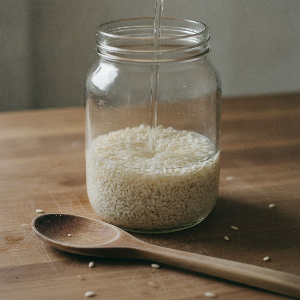麹に水を加えて仕込む瓶
