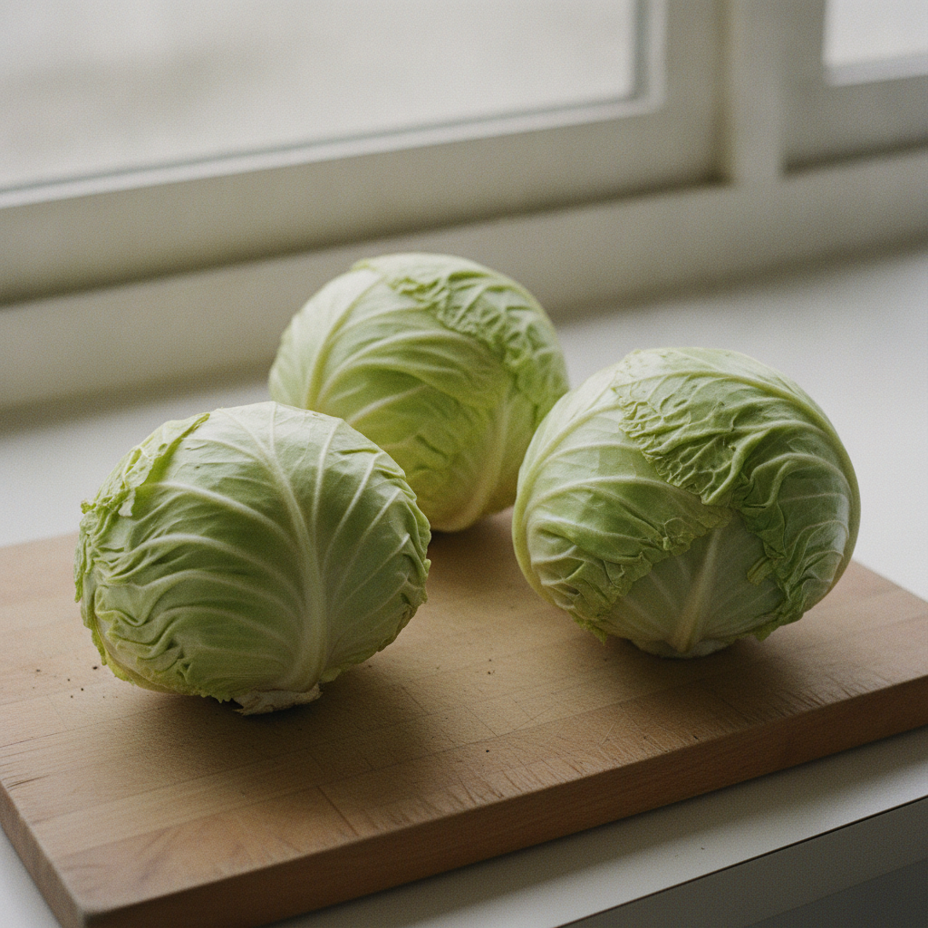 まな板の上に置かれた春キャベツ
