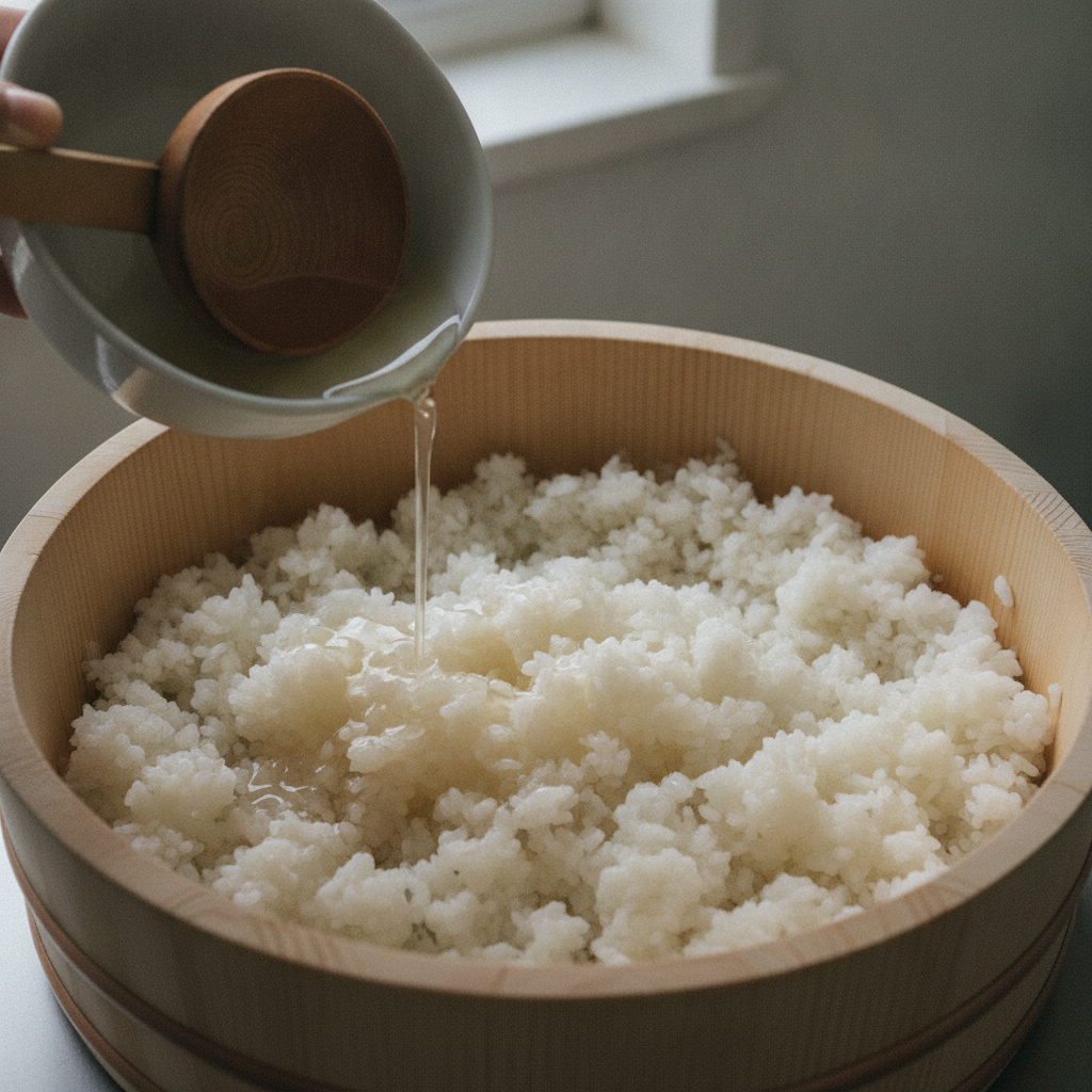 合わせ酢を作っている様子