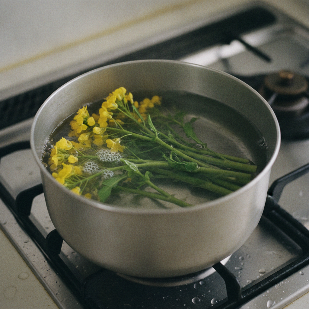 湯がく菜の花