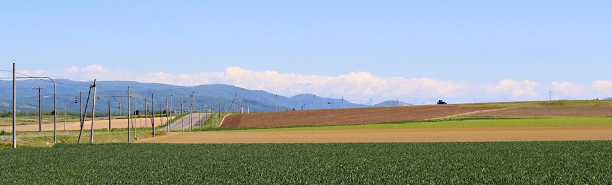 北海道剣淵町の盆地の風景