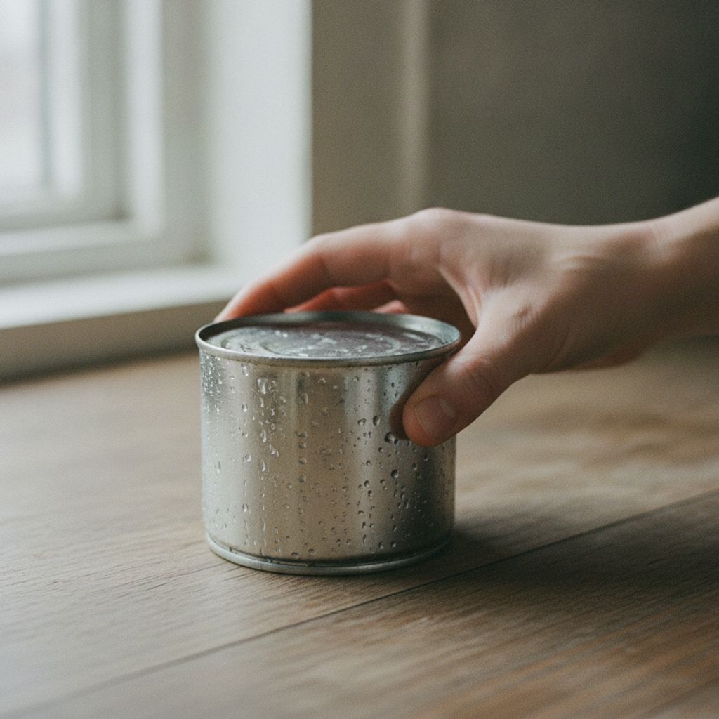 ココナッツミルクの缶を振る様子
