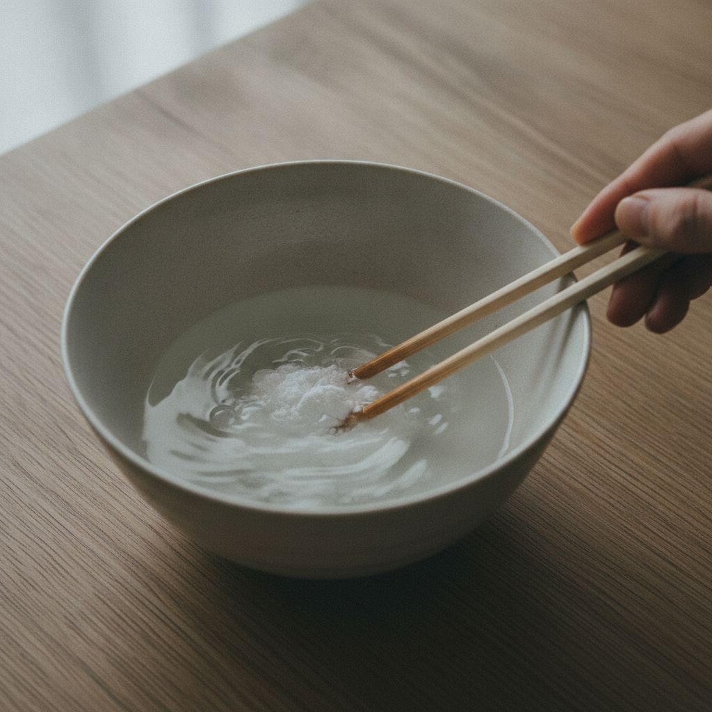 くず粉を水で溶く
