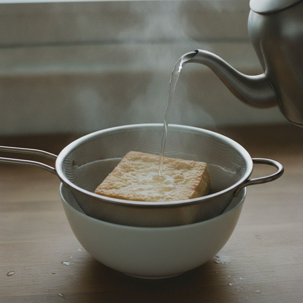 生揚げに熱湯をかける