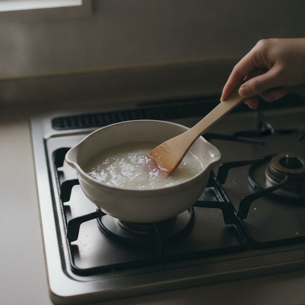 くず粉を加熱する