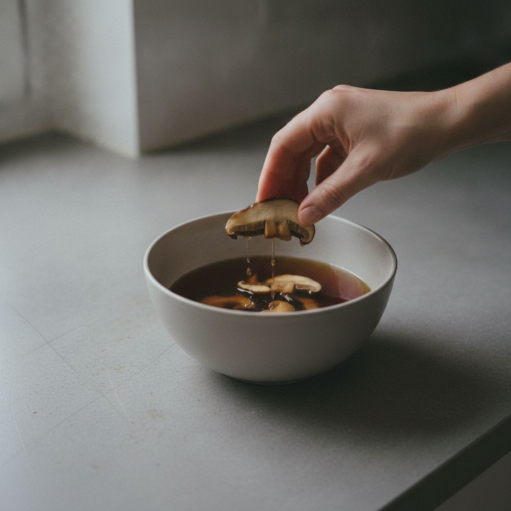 戻したポルチーニ茸を刻む
