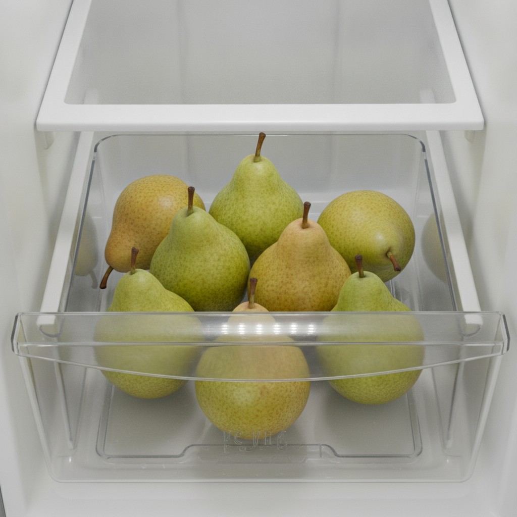 野菜室に立てて保存する梨