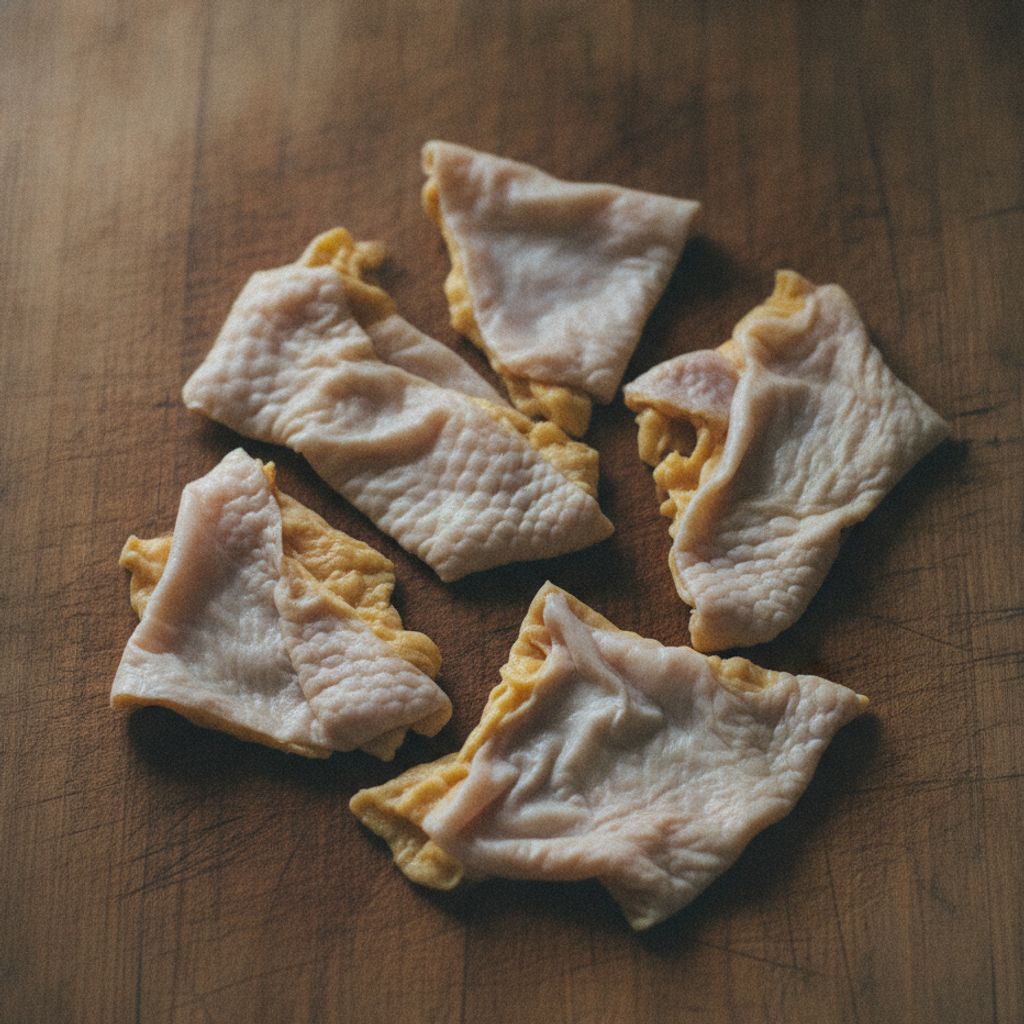 まな板の上の鶏皮